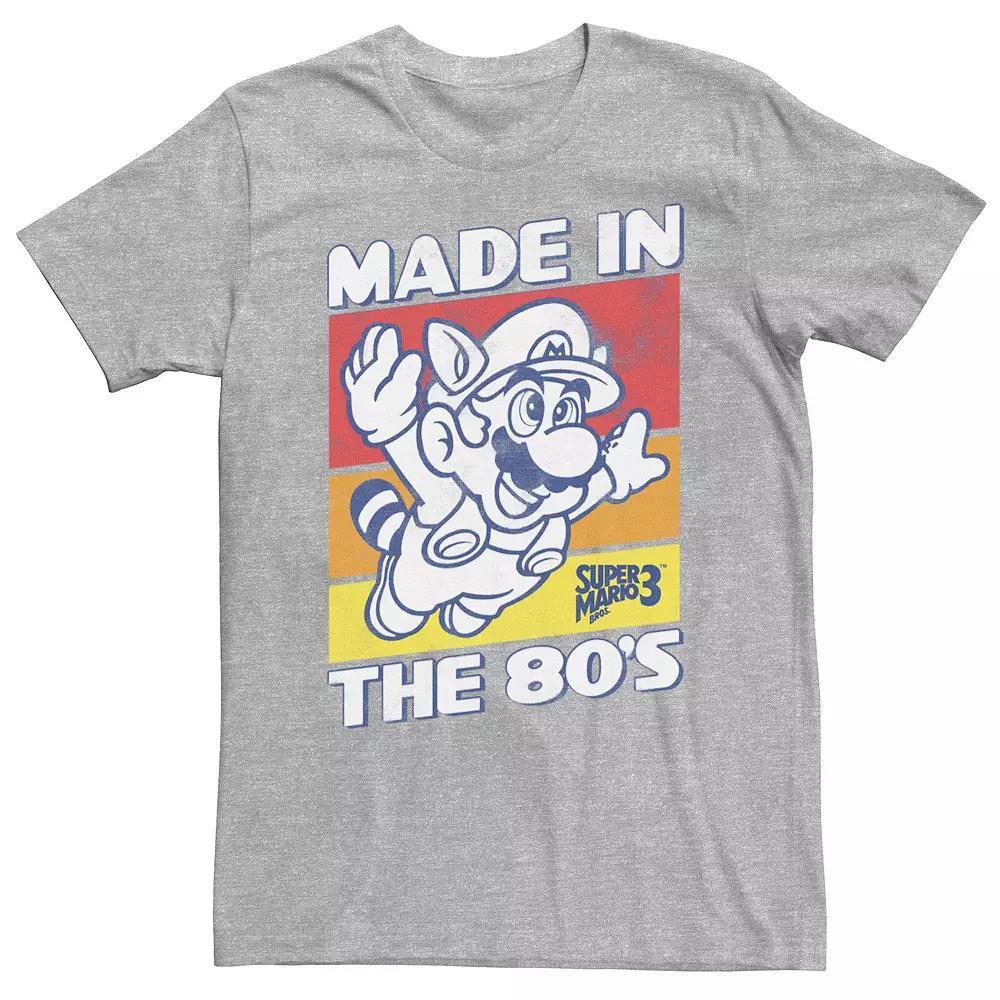 Big & Tall Nintendo Super Mario 3 Made In The 80's Tee, Men's, Size: Large Tall, Athletic Grey Product Image