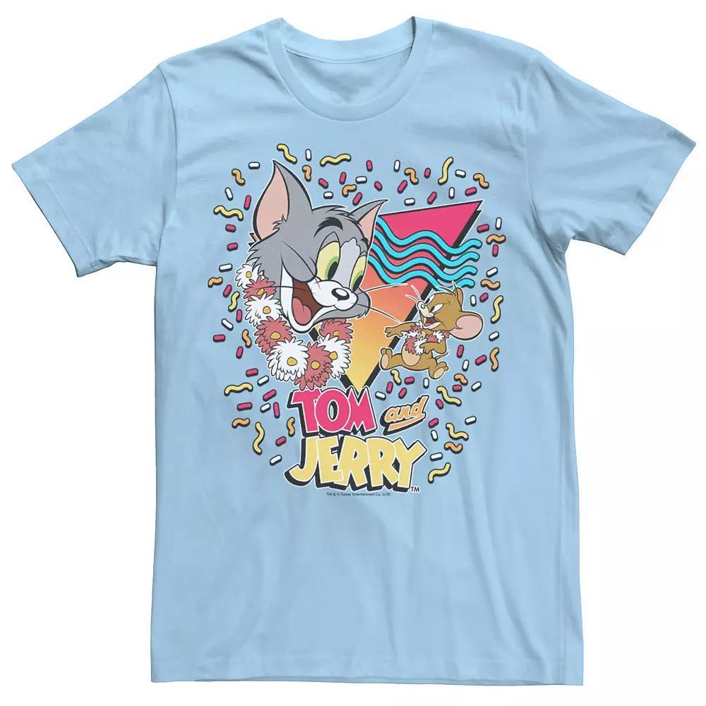 Men's Tom And Jerry Tropical 90's Confetti Portrait Tee,  Product Image