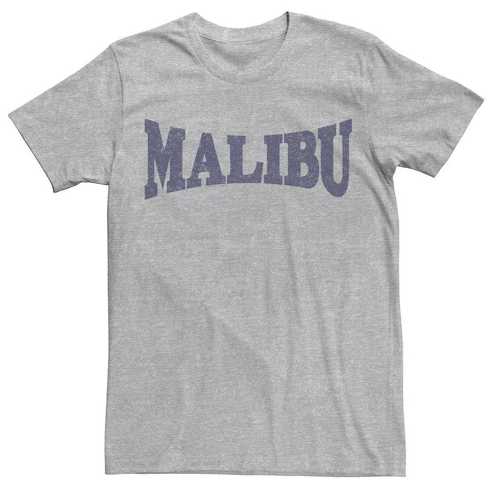 Men's Trendy Malibu Simple Bold Blue Collegiate Text Tee,  Product Image