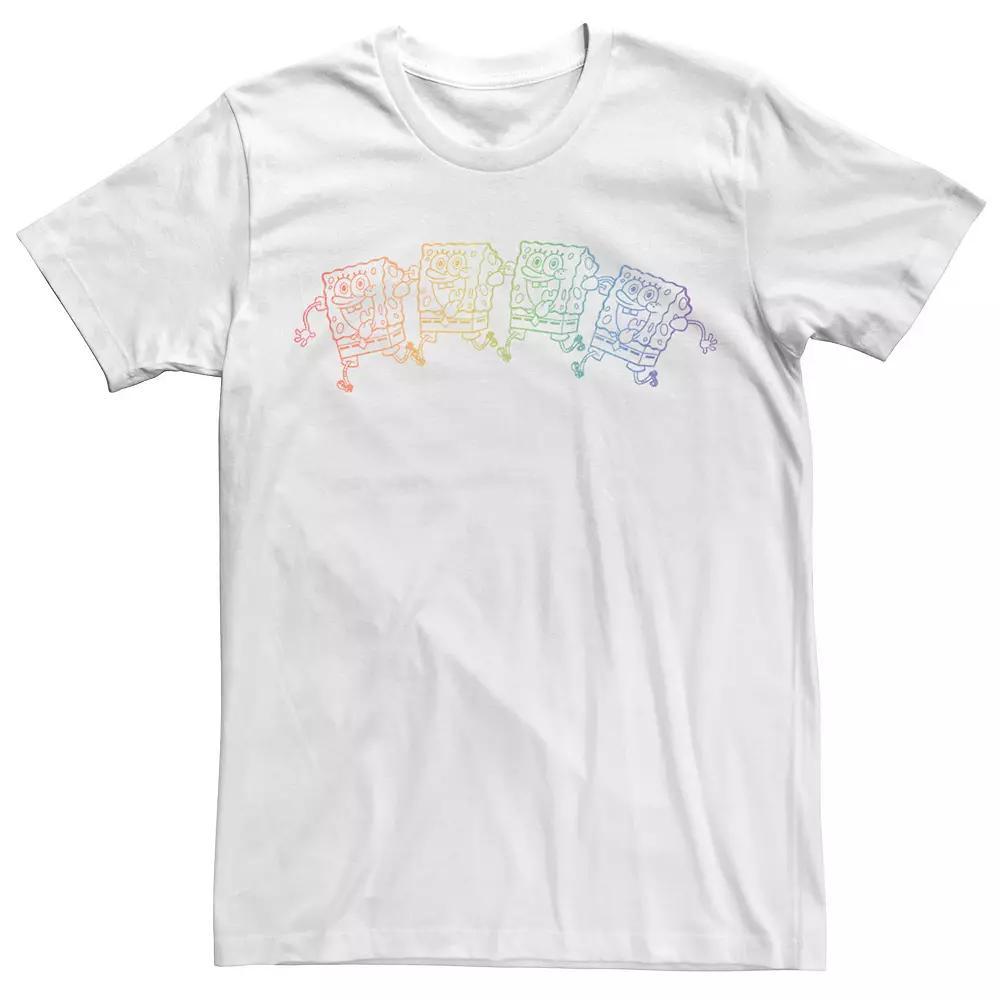 Men's SpongeBob SquarePants Pride Rainbow Outline Tee,  Product Image