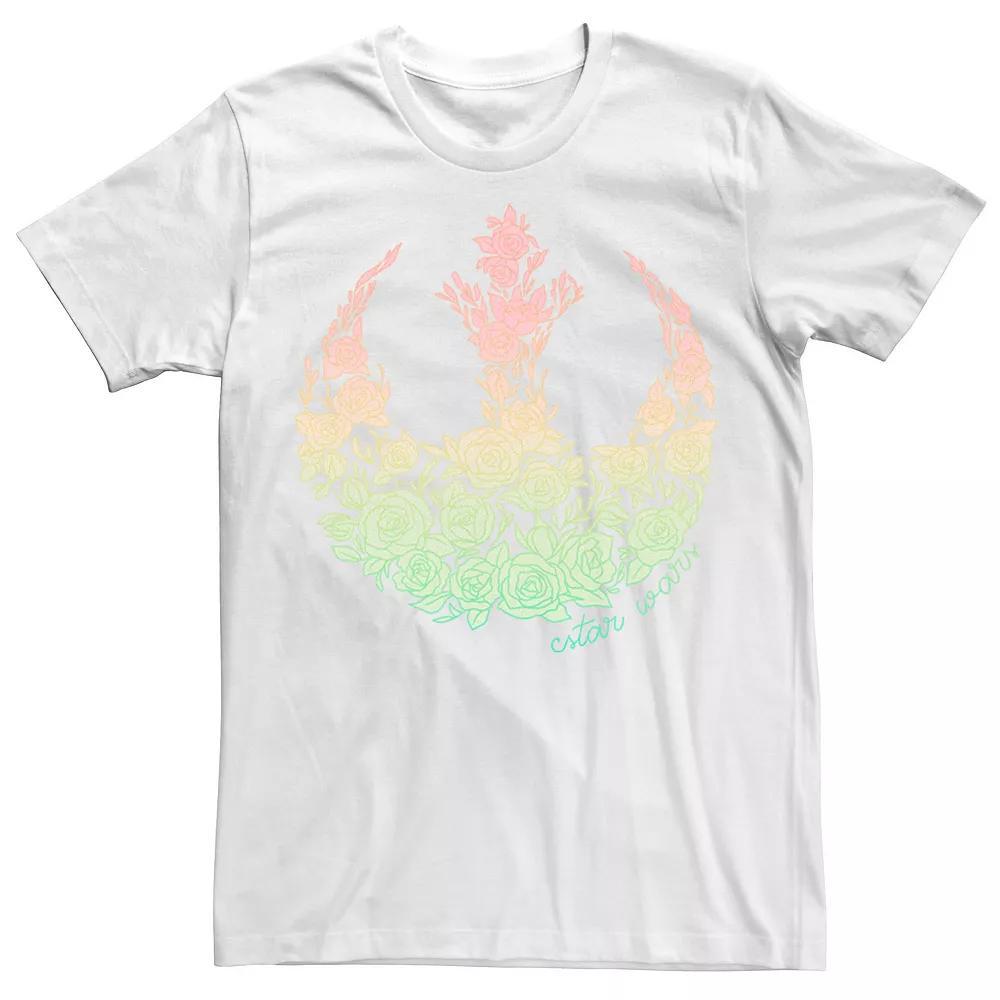 Men's Star Wars Pride Rainbow Gradient Rebel Floral Fill Tee,  Product Image
