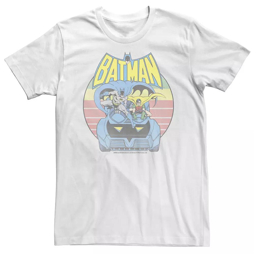 Big & Tall DC Comics Batman Retro Batmobile Tee, Men's, Size: 3XL, White Product Image