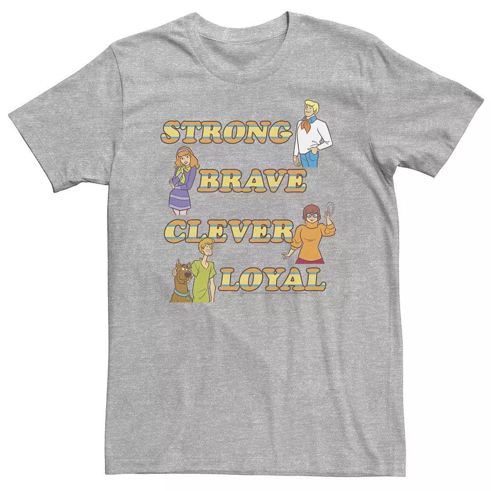 Big & Tall Scooby-Doo Group "Strong Brave Clever Loyal" Retro Text Poster Tee, Men's,  Product Image