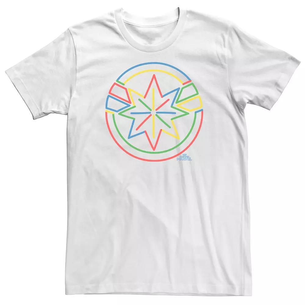 Men's Marvel Captain America Neon Shield Graphic Tee, Size: XXL, White Product Image