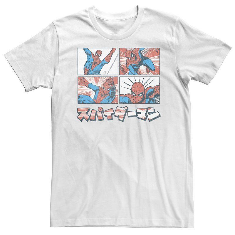 Big & Tall Marvel Spider-Man Kanji Comic Illustration Tee, Mens Product Image