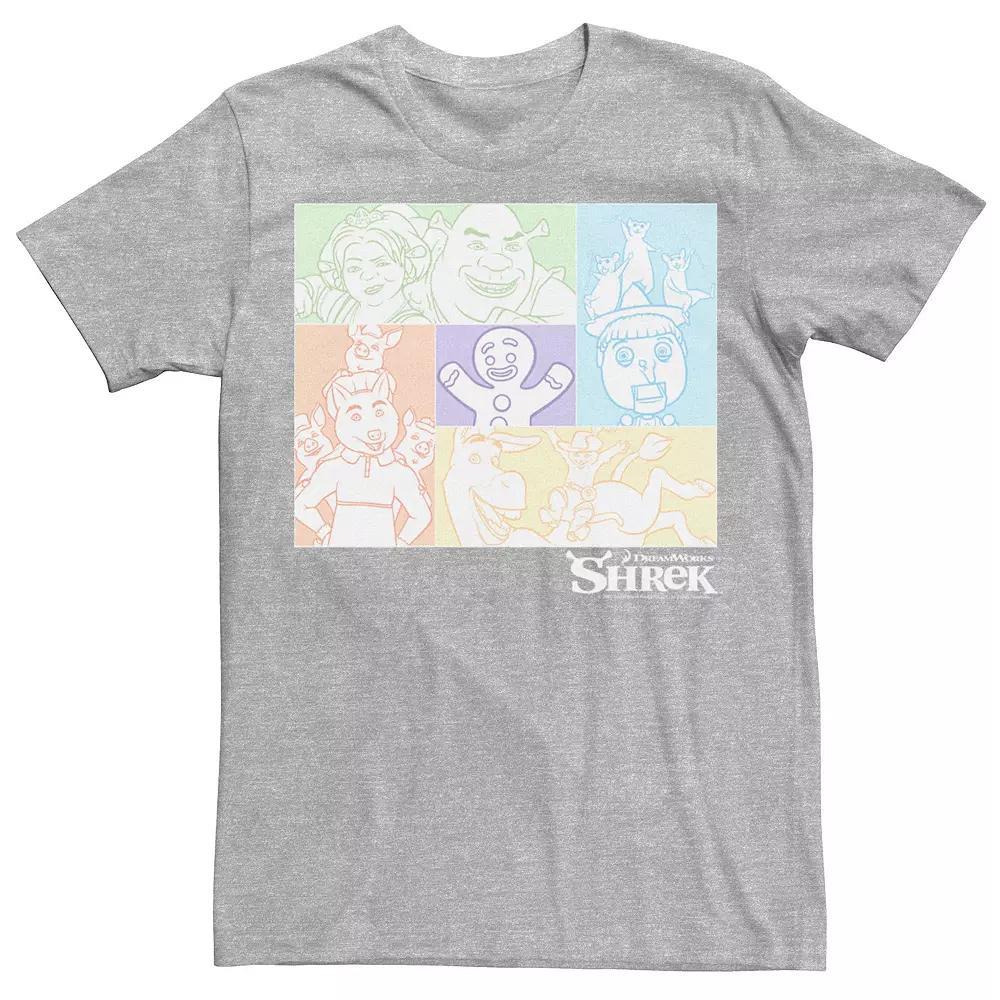 Men's Shrek Group Shot Pastel Box Up Tee, Size: XL, Athletic Grey Product Image