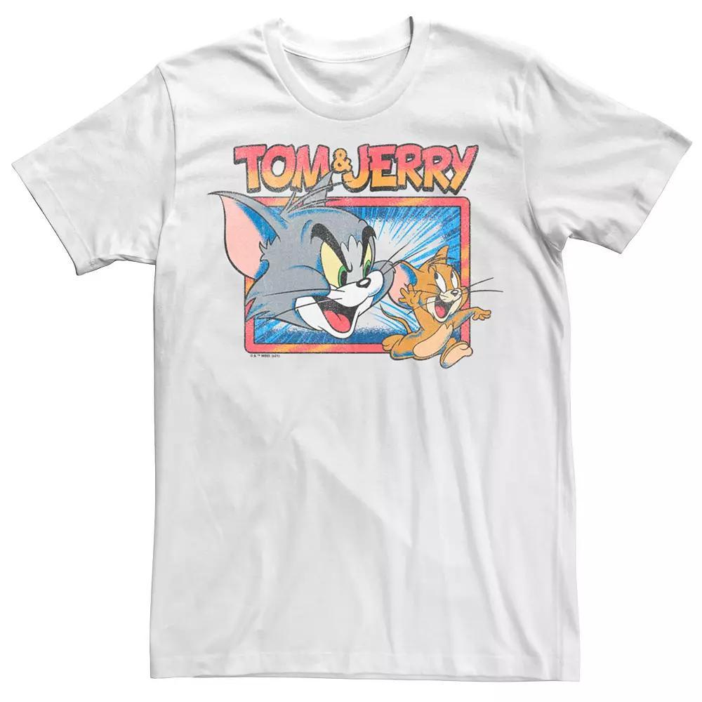 Men's Tom And Jerry Funny Tom Tee, Size: XL, White Product Image