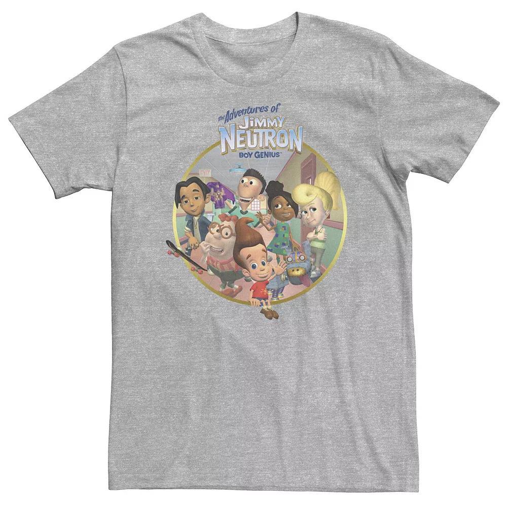 Big & Tall Nickelodeon Jimmy Neutron Friends In The Hallway Tee, Men's, Size: 3XL Tall, Athletic Grey Product Image
