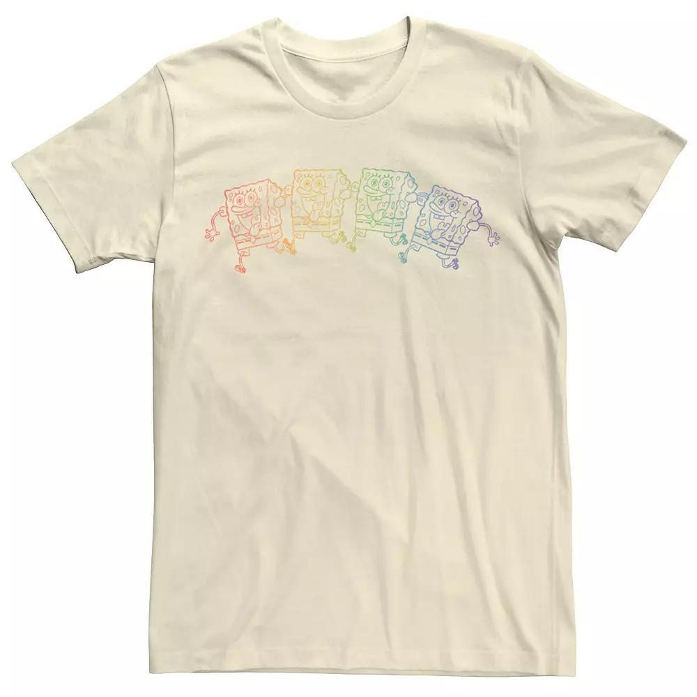 Men's SpongeBob SquarePants Pride Rainbow Outline Tee,  Product Image