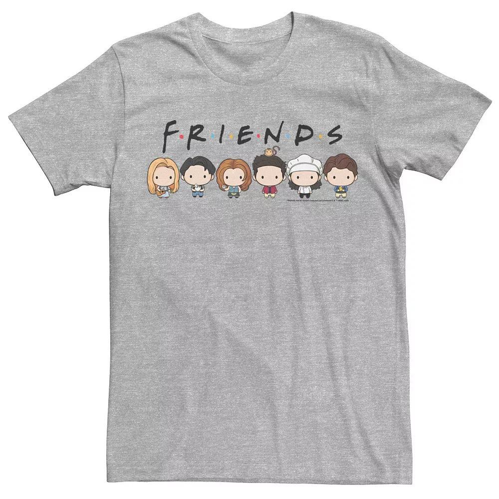 Men's Friends Group Shot Cute Cartoon Style Portrait Line Up Tee,  Product Image
