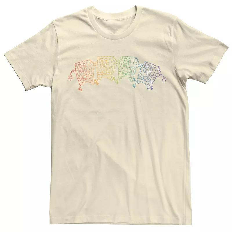 Men's SpongeBob SquarePants Pride Rainbow Outline Tee,  Product Image