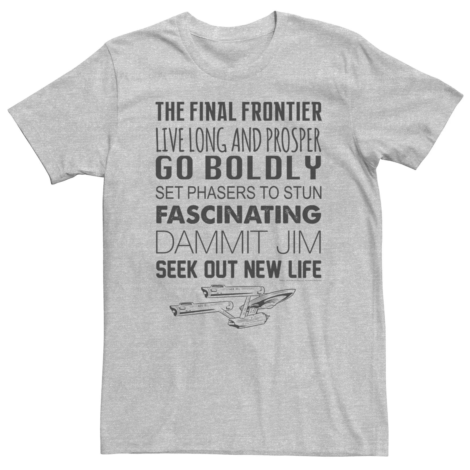 Men's Star Trek Quotes Graphic Tee, Size: Small, Athletic Grey Product Image