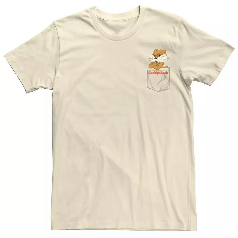 Men's Caddyshack Gopher Faux-Pocket Tee, Size: XXL, Natural Product Image