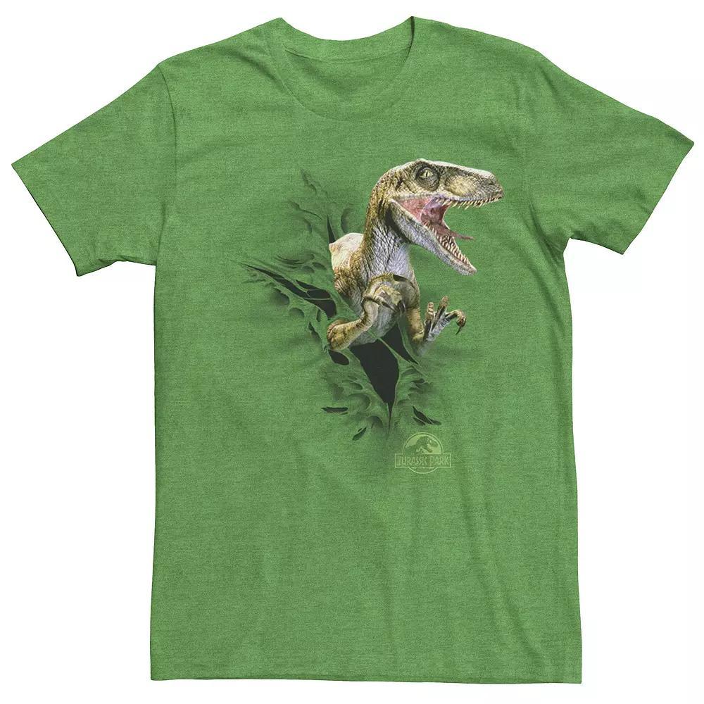 Men's Jurassic Park Ripping Velociraptor Graphic Tee, Size: XXL, Royal Grey Product Image