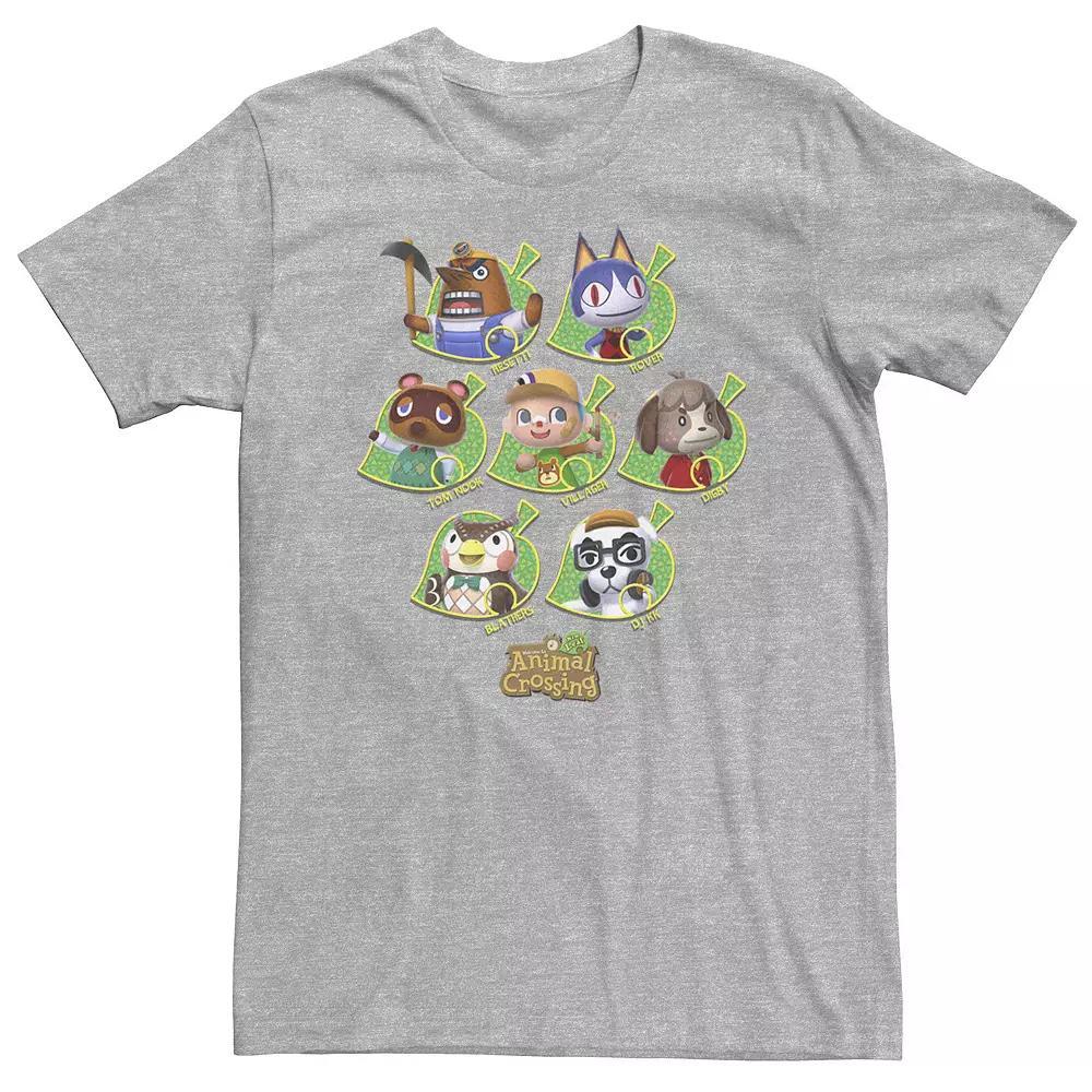 Big & Tall Nintendo Animal Crossing New Leaf Towns People Tee, Men's, Size: Large Tall, Athletic Grey Product Image