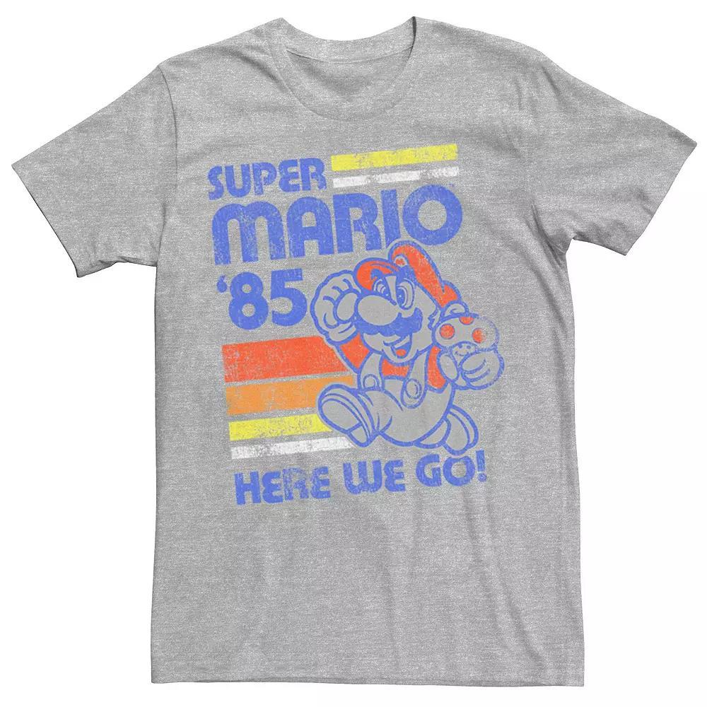 Men's Super Mario '85 Here We Go Tee, Size: Large, Athletic Grey Product Image