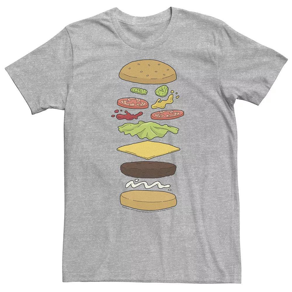 Big & Tall Bob's Burgers Anatomy Of A Hamburger Tee, Men's,  Product Image