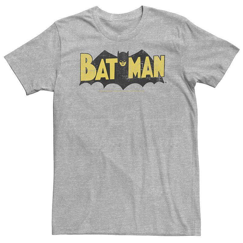 Big & Tall DC Comics Batman Large Block Text Logo Tee, Men's, Size: 4XL, Athletic Grey Product Image