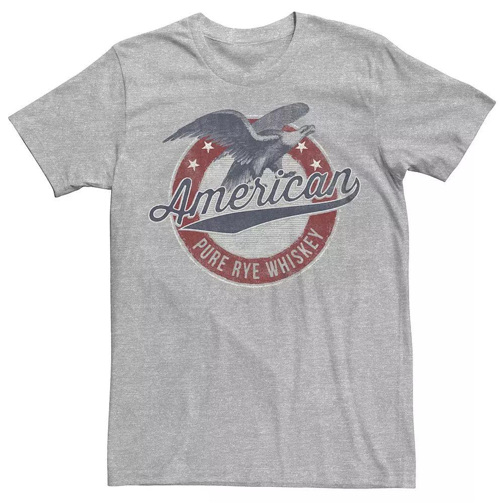 Men's American Pure Rye Whiskey Eagle Stars Circle Graphic Tee, Size: XS, Athletic Grey Product Image