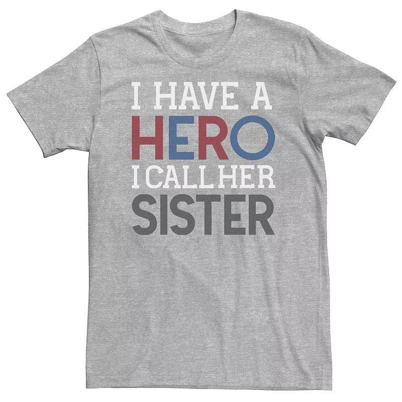Big & Tall I Have A Hero I Call Her Sister Word Stack Tee, Men's,  Product Image