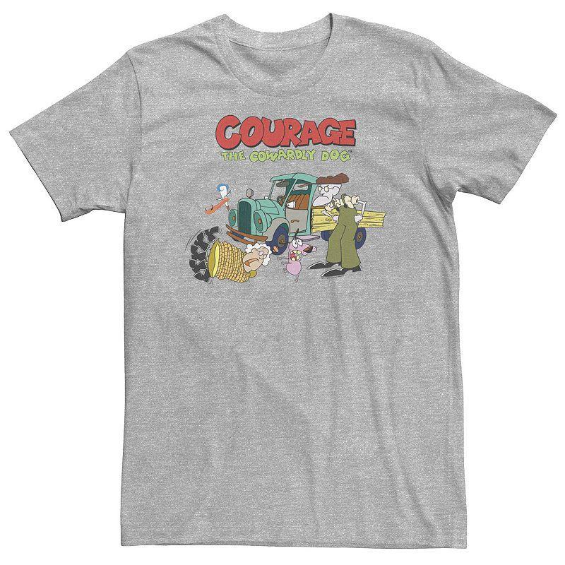 Big & Tall Courage The Cowardly Dog Scene Logo Tee, Men's, Size: 4XL, Athletic Grey Product Image