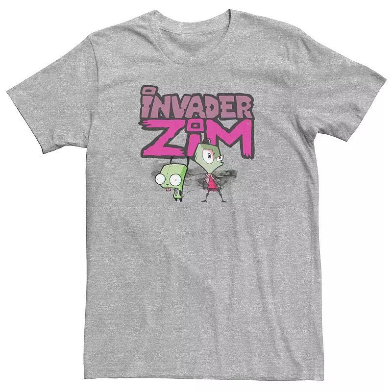 Men's Invader Zim and Gir Painted Logo Tee, Size: XXL, Silver Product Image