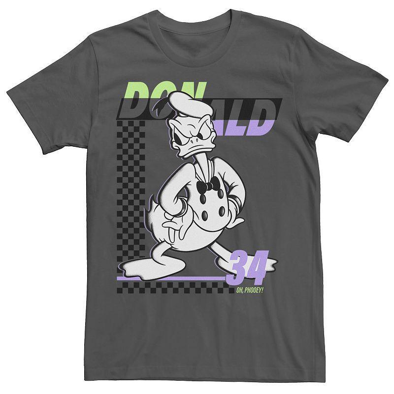 Disney's Mickey & Friends Donald Duck 34 Checkerboard Men's Tee, Size: Medium, Grey Product Image