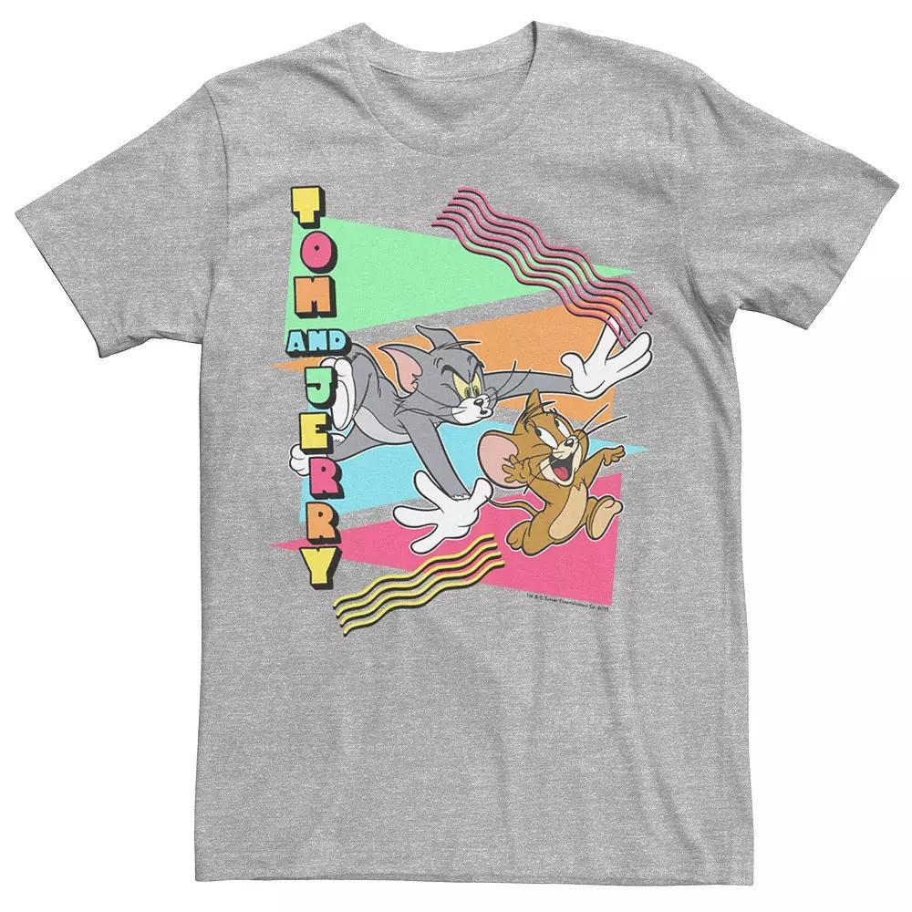 Men's Tom and Jerry 90's Stylized Graphic Tee, Size: XL, Athletic Grey Product Image