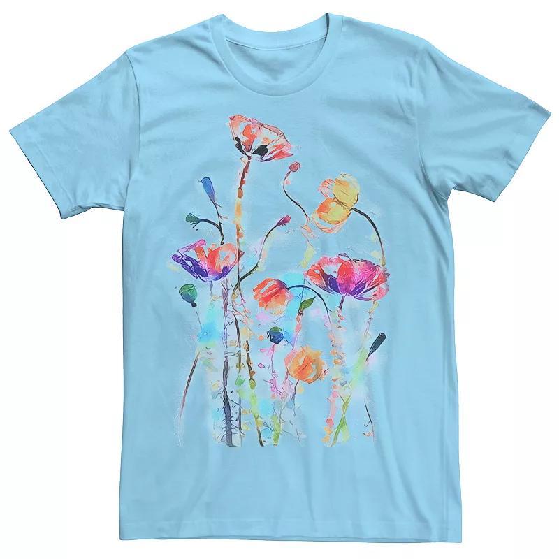 Men's Flowers Art Graphic Tee, Size: Small, White Product Image