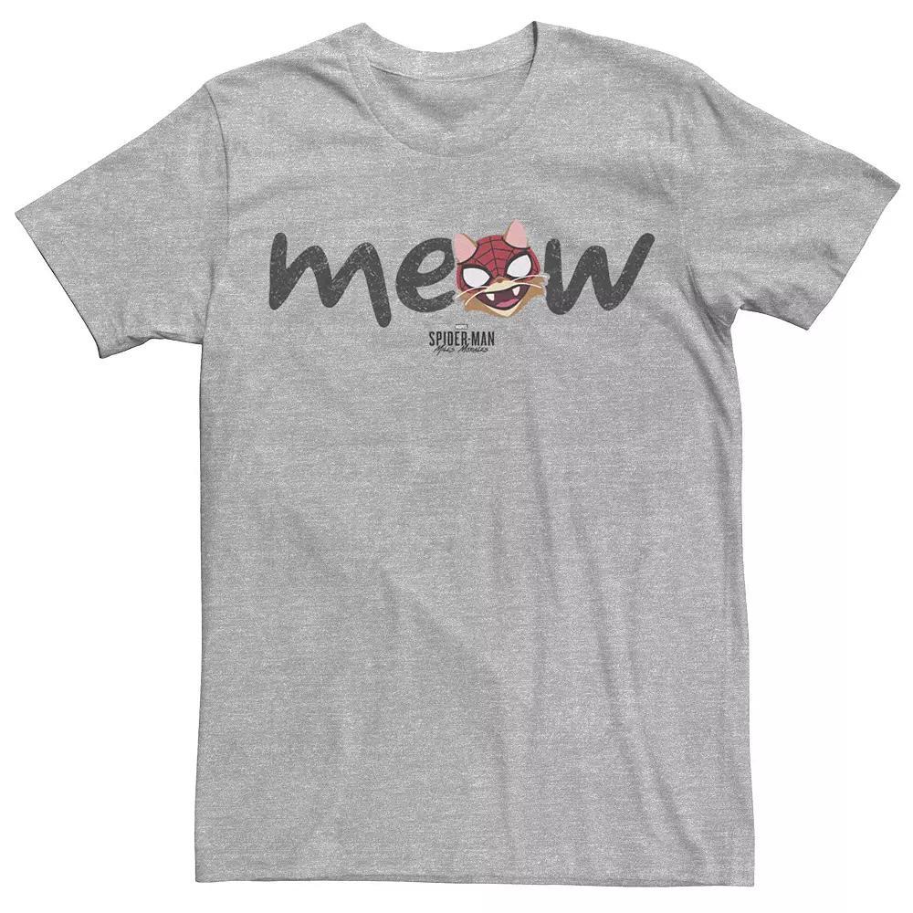 Men's Marvel Spider-Man: Miles Morales Spider-Cat Meow Tee, Size: Large, Athletic Grey Product Image