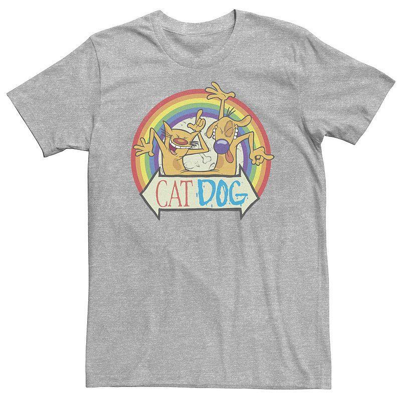 Big & Tall CatDog Pride Rainbow Portrait Tee, Men's, Size: 4XL Tall, Athletic Grey Product Image