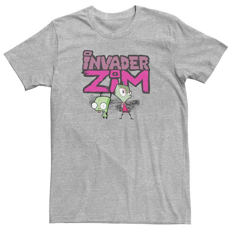 Men's Invader Zim and Gir Painted Logo Tee, Size: XXL, Silver Product Image