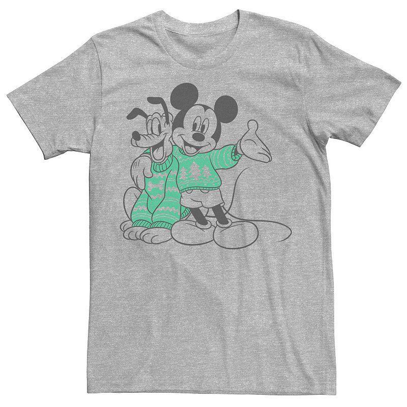 Disney's Mickey And Pluto Christmas Outline Men's Tee,  Product Image