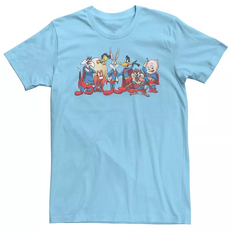 Men's Looney Tunes Team Dressed As Superman Graphic Tee, Size: Medium, Light Blue Product Image