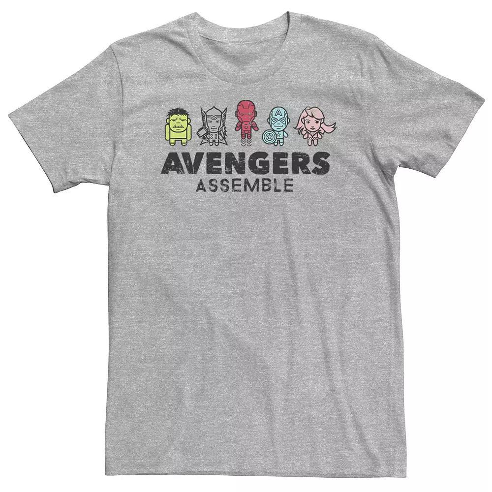 Big & Tall Marvel Avengers Assemble Cartoon Chest Logo Tee, Men's,  Product Image