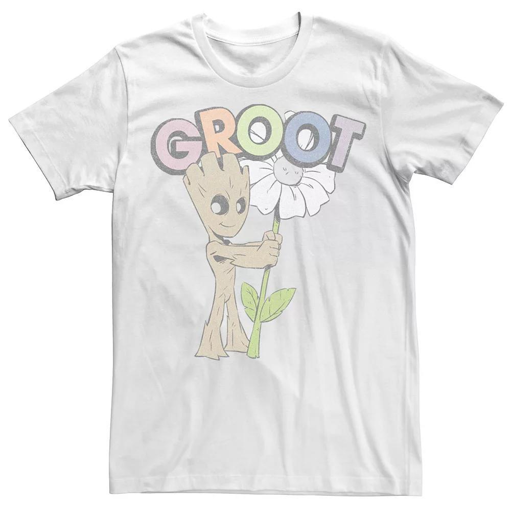Mens Marvel Cute Groot Hugging Flower Tee Product Image