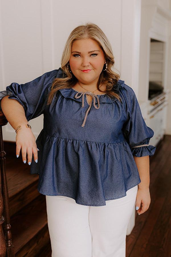 Heartfelt Happiness Chambray Top Curves Product Image