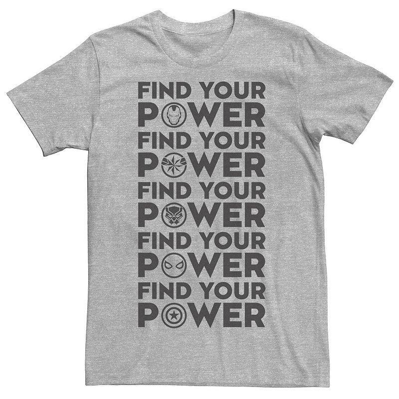 Men's Marvel Find Your Power Team Logos Tee, Size: Large, Athletic Grey Product Image