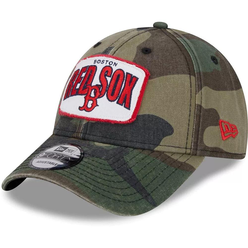 Men's New Era Camo Boston Red Sox Gameday 9FORTY Adjustable Hat, Green Product Image