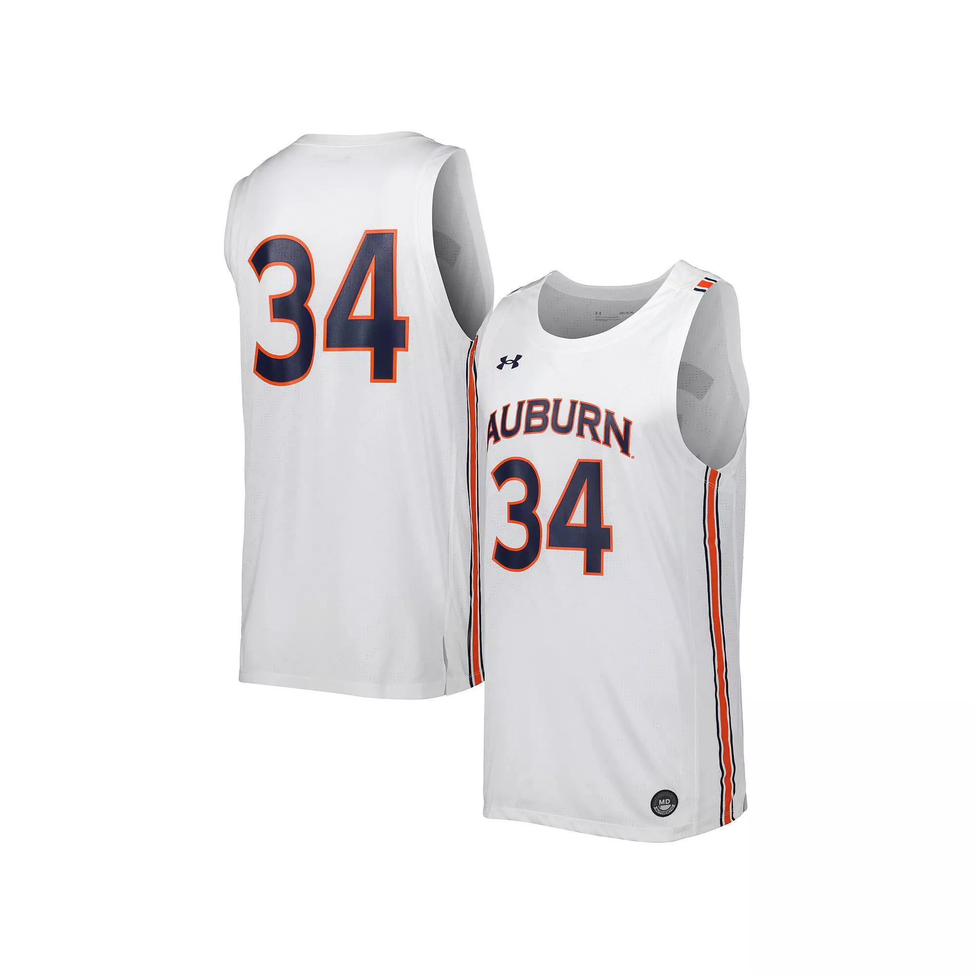 Men's Under Armour White Auburn Tigers Replica Basketball Jersey, Size: XL Product Image