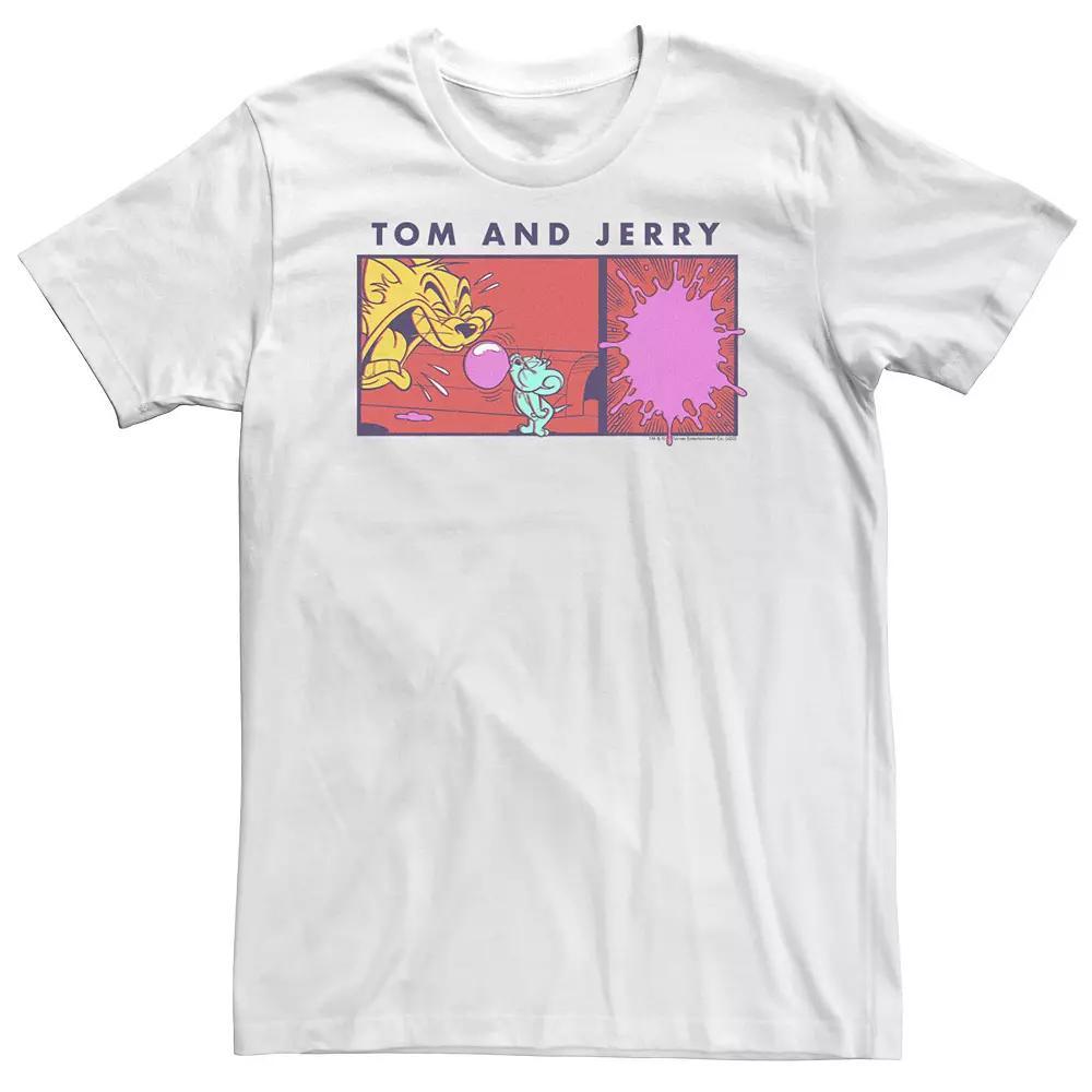 Big & Tall Tom And Jerry Streetwear Gum Box Tee, Men's, Size: XLT, White Product Image