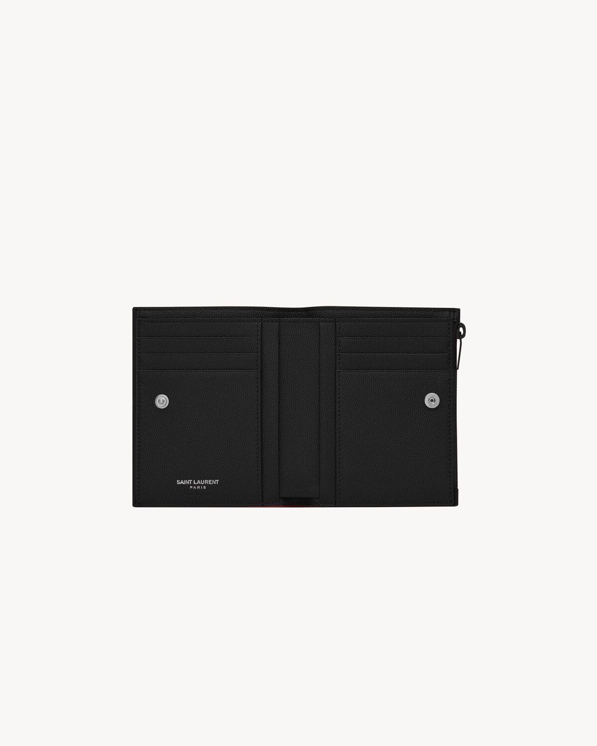 UPTOWN Compact wallet in grain de poudre leather | Saint Laurent | YSL.com Product Image