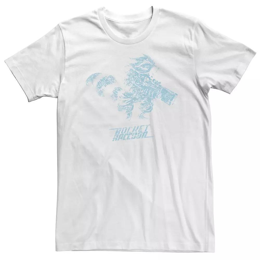 Big & Tall Marvel Rocket Raccoon Distressed Blue Hue Portrait Tee, Men's,  Product Image