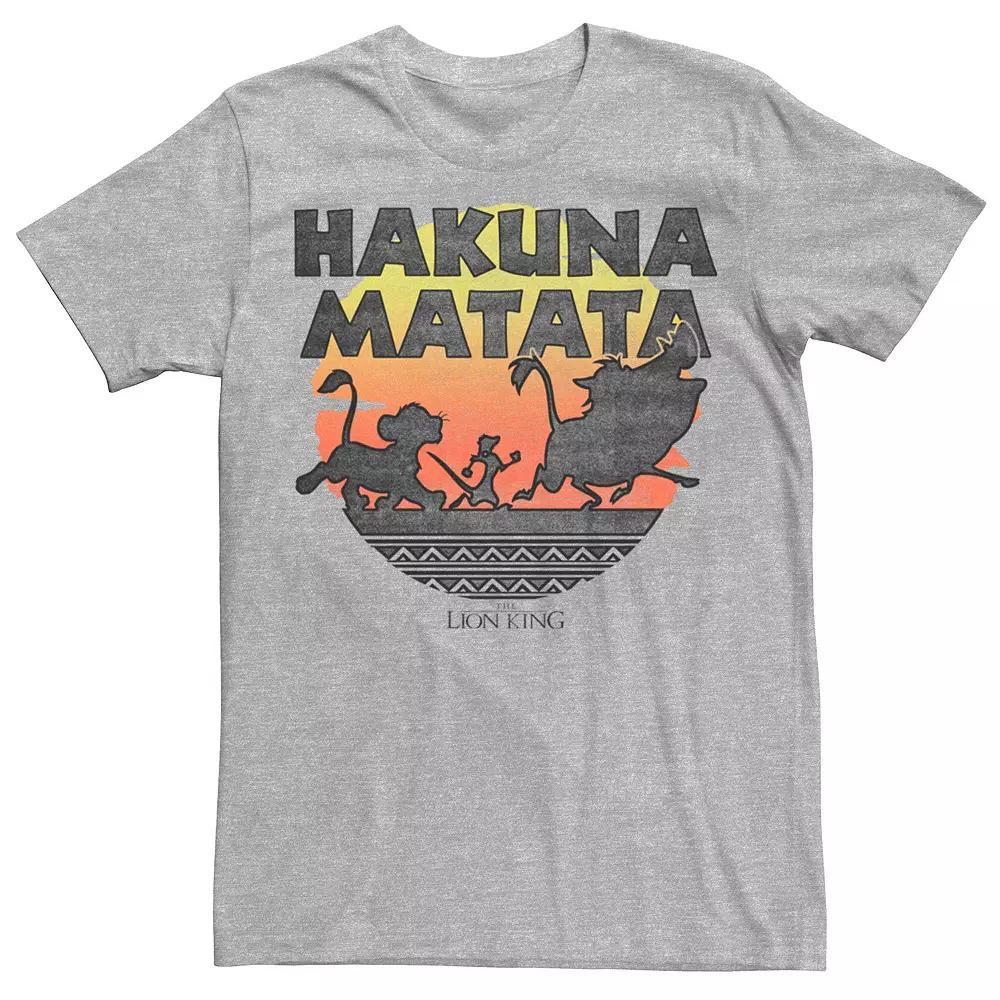 Men's Disney The Lion King Hakuna Matata Sunset Silhouette Poster Tee, Size: Medium, Athletic Grey Product Image