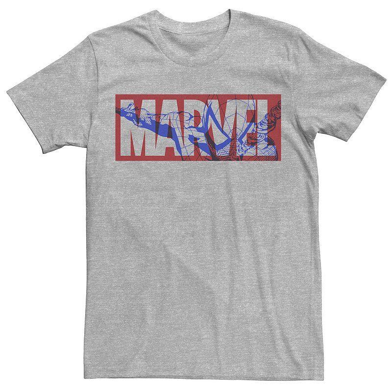 Men's Marvel Spider-Man Large Classic Movie Logo Graphic Tee, Size: Small, Athletic Grey Product Image