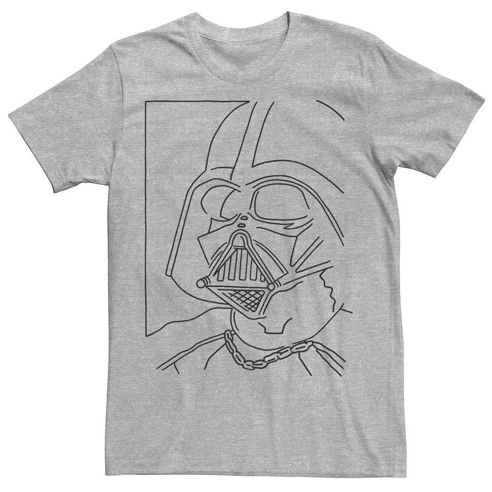 Men's Star Wars Darth Vader Simple Line Drawn Profile Graphic Tee,  Product Image