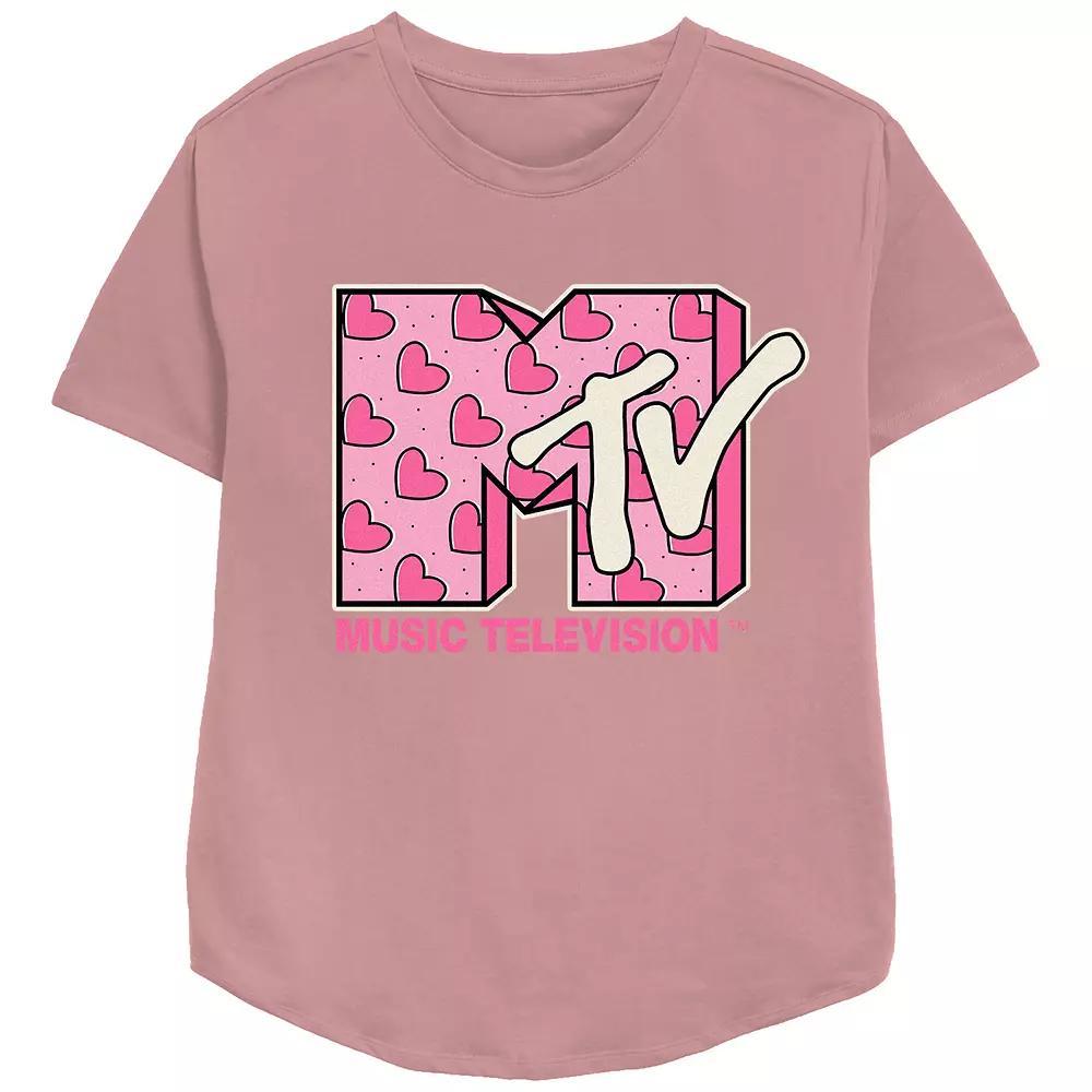 Women's MTV Heart Print Logo Graphic Tee, Girl's,  Product Image