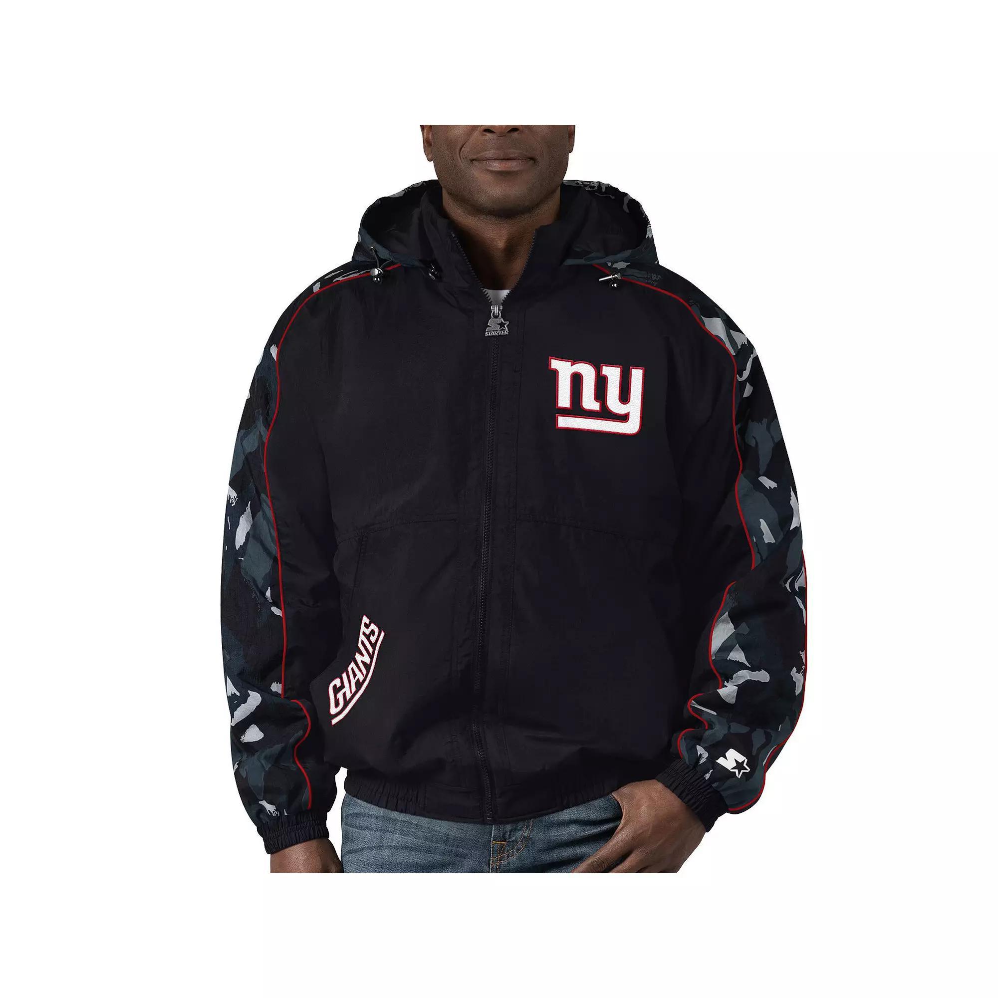 Men's Starter Black New York Giants Thursday Night Gridiron Full-Zip Hoodie,  Product Image