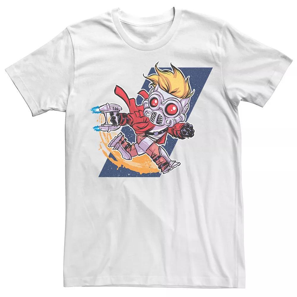 Men's Marvel Guardians Of The Galaxy Kawaii Star Lord Graphic Tee, Size: XS, White Product Image