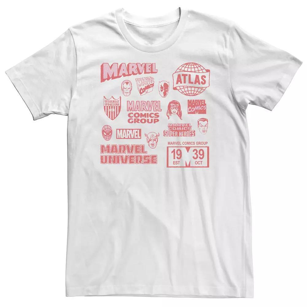 Big & Tall Marvel Vintage Logos And Heroes Mash Up Collage Tee, Men's,  Product Image